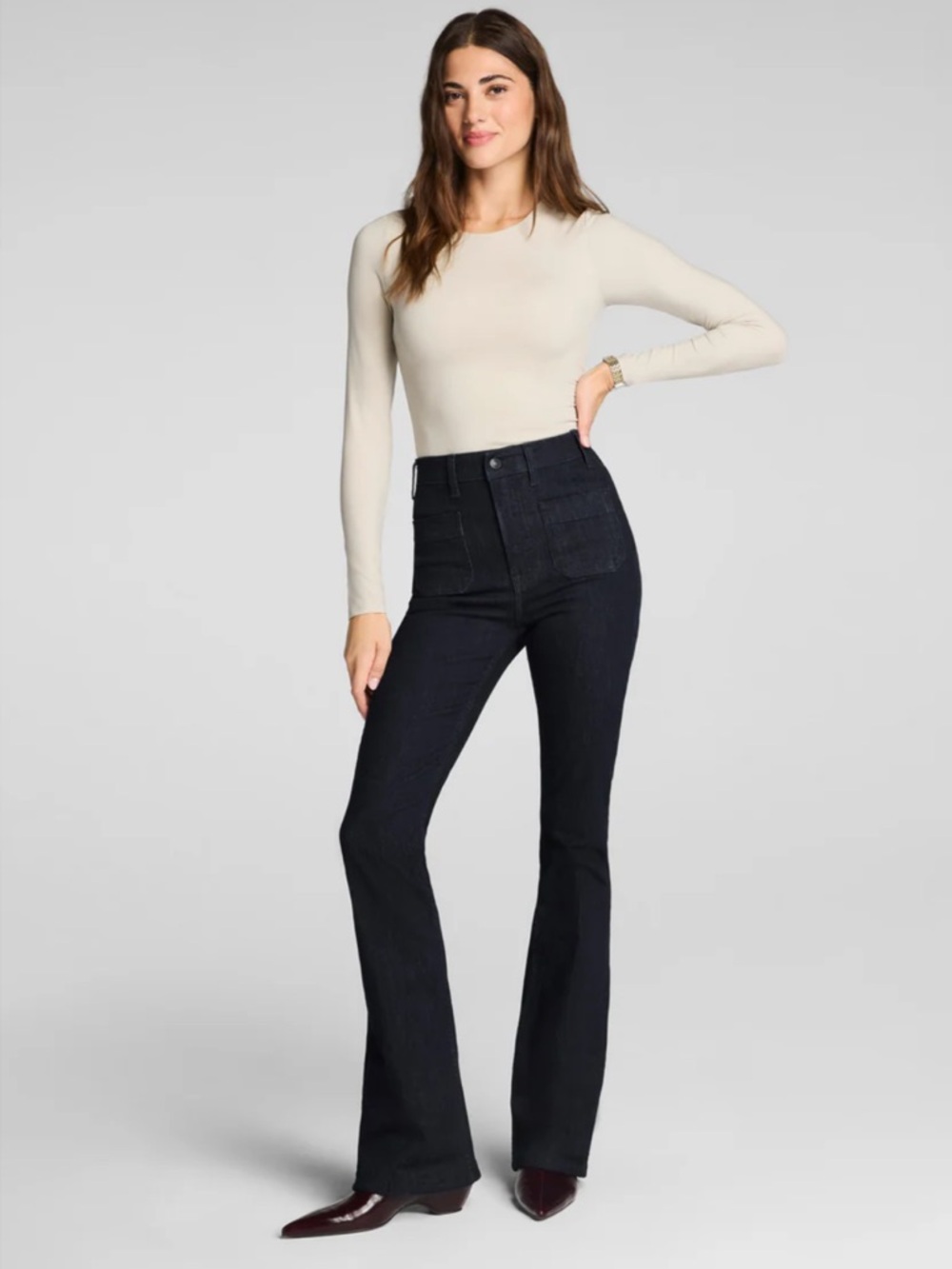 SPANXsculpt Flare High-Rise Jeans with Patch Pocket Details. NEVER WORN.